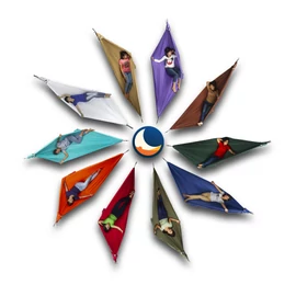 TTTM double túrafüggőágy világoskék-lila - 2x5m ajándék kötéllel