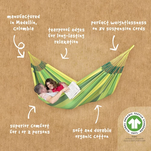 La Siesta Modesta zöld-sárga L függőágy