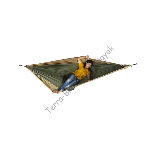 Ticket to the Moon double túrafüggőágy khaki-barna - 2x5m ajándék kötéllel