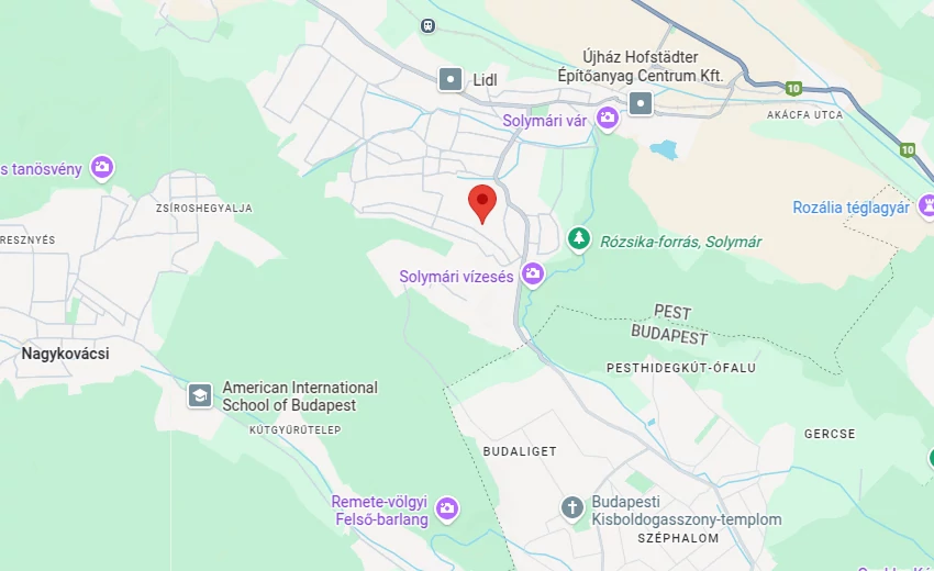 Térkép, amely az fizikai üzletet és környékét mutatja.